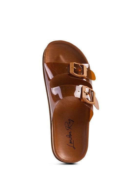 MINATA PLATFORM BUCKLED SLIDE SANDALS - Klazzi Fashion Boutique