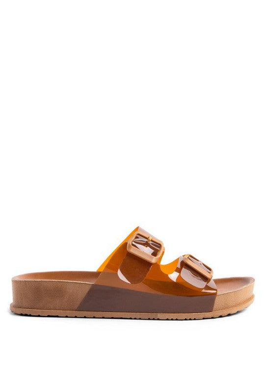 MINATA PLATFORM BUCKLED SLIDE SANDALS - Klazzi Fashion Boutique