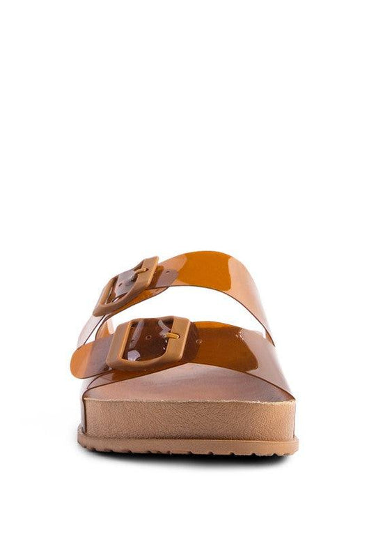 MINATA PLATFORM BUCKLED SLIDE SANDALS - Klazzi Fashion Boutique