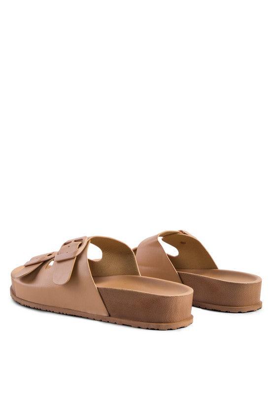 MINATA PLATFORM BUCKLED SLIDE SANDALS - Klazzi Fashion Boutique