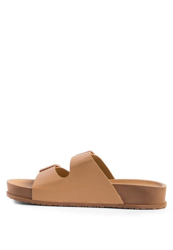 MINATA PLATFORM BUCKLED SLIDE SANDALS - Klazzi Fashion Boutique