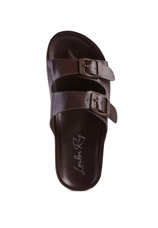 MINATA PLATFORM BUCKLED SLIDE SANDALS - Klazzi Fashion Boutique