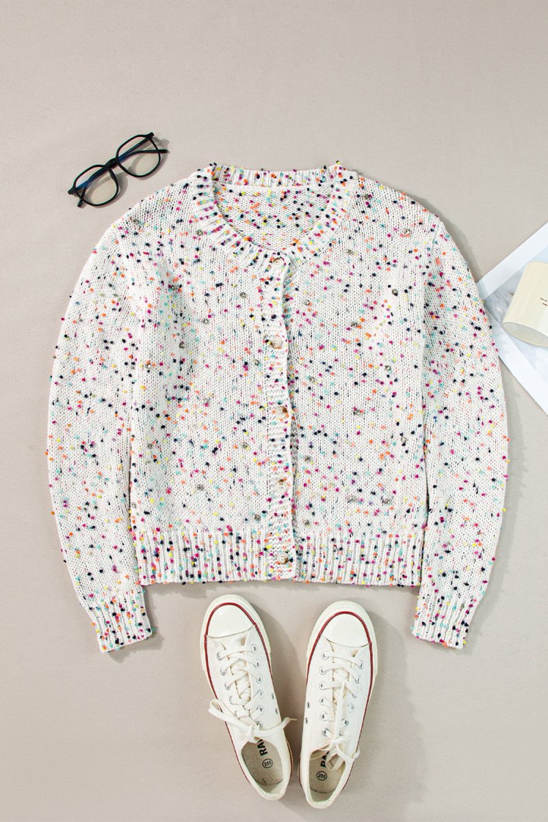 Multicolor Confetti Sweater Cardigan - Klazzi Fashion Boutique