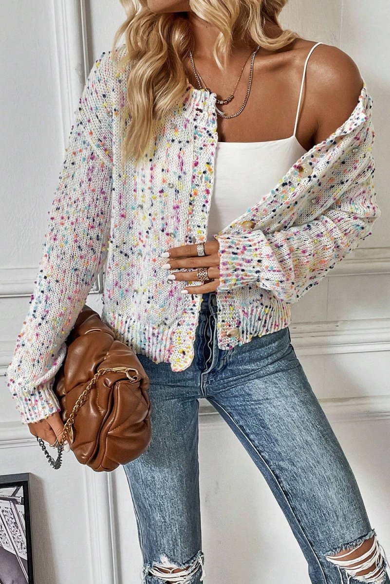 Multicolor Confetti Sweater Cardigan - Klazzi Fashion Boutique