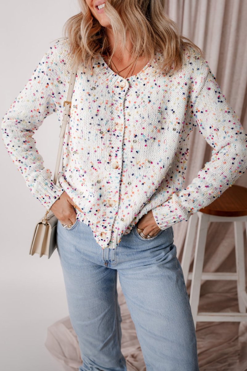 Multicolor Confetti Sweater Cardigan - Klazzi Fashion Boutique