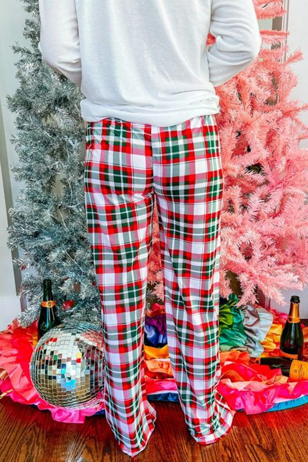 Plaid Multicolor "Merry Christmas" Lounge Pant Set