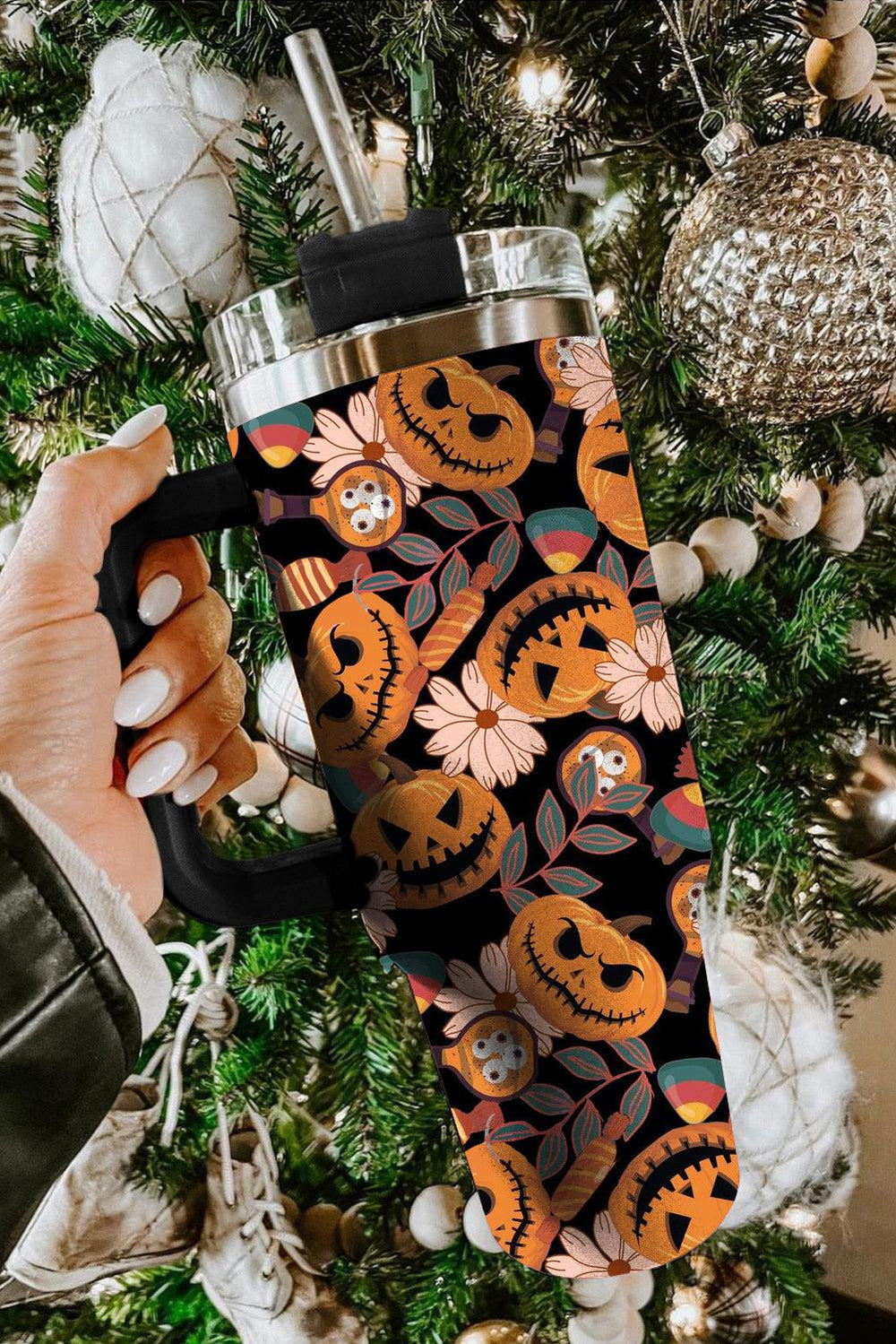 Orange Halloween Pumpkins Stainless Cup