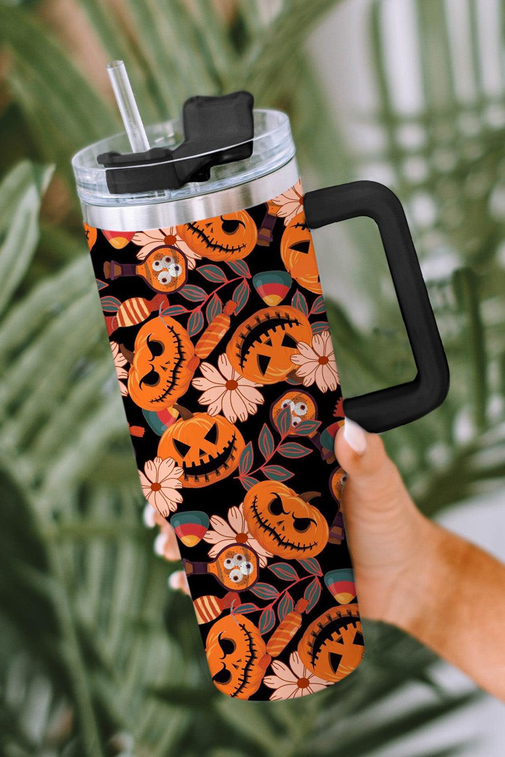 Orange Halloween Pumpkins Stainless Cup