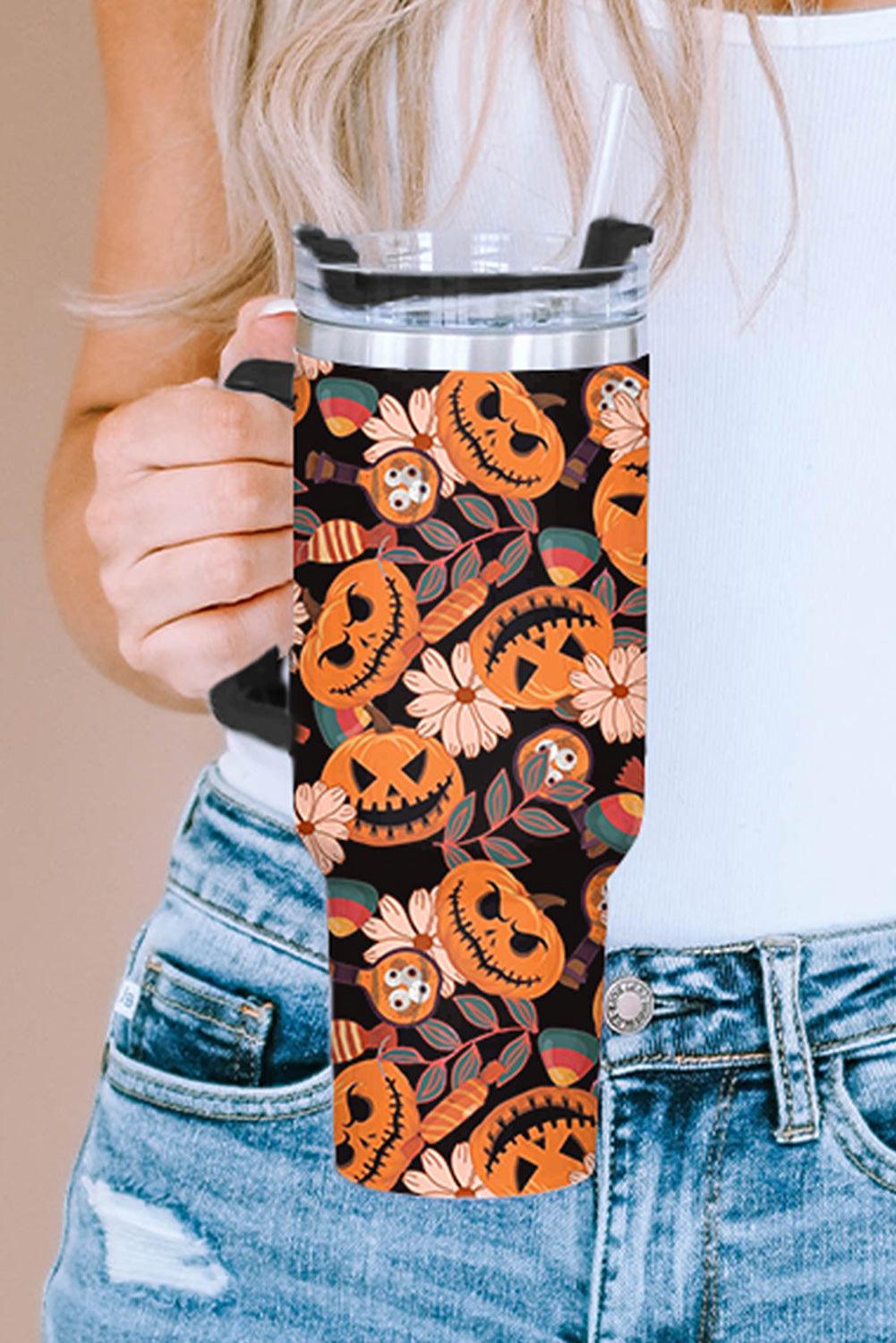 Orange Halloween Pumpkins Stainless Cup