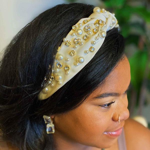 My Winslet Jeweled Satin Headband - Klazzi Fashion Boutique