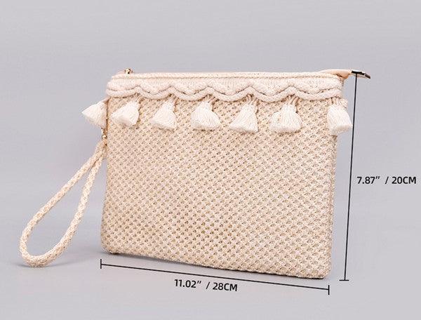 Nacey Crochet Tassel Clutch - Klazzi Fashion Boutique