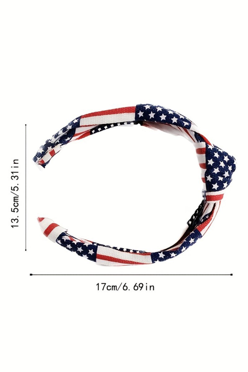 Navy and Red American Flag Knotted Headband - Klazzi Fashion Boutique