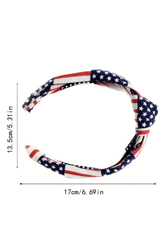 Navy and Red American Flag Knotted Headband - Klazzi Fashion Boutique