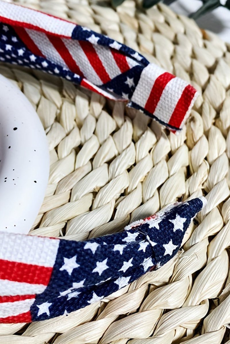 Navy and Red American Flag Knotted Headband - Klazzi Fashion Boutique