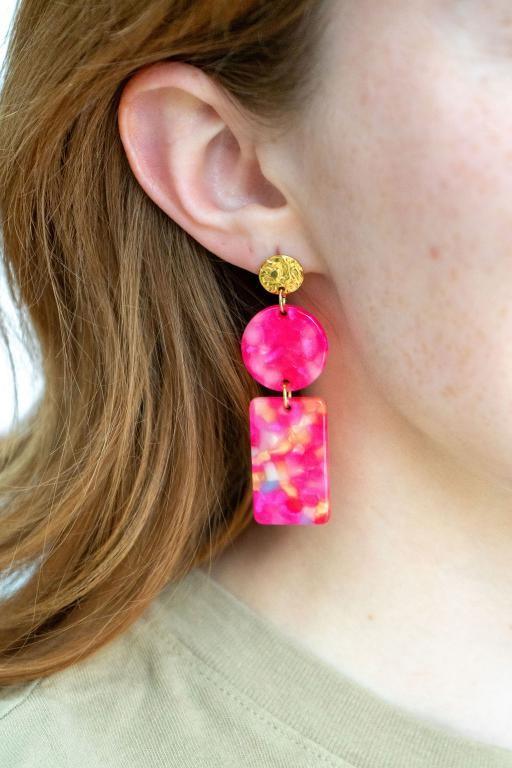 Nora Earrings - Tropical Pink - Klazzi Fashion Boutique