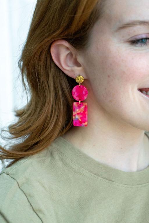 Nora Earrings - Tropical Pink - Klazzi Fashion Boutique