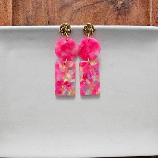 Nora Tropical Pink Earrings - Klazzi Fashion Boutique