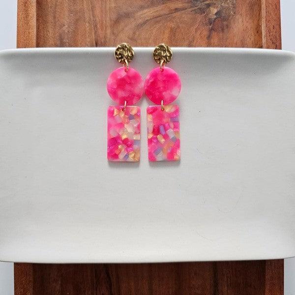 Nora Tropical Pink Earrings - Klazzi Fashion Boutique