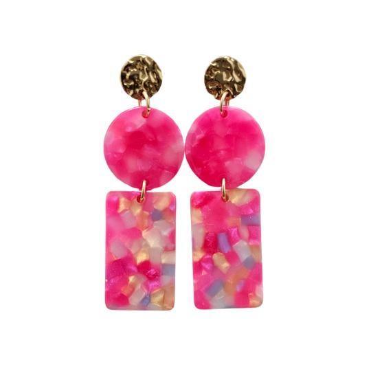 Nora Tropical Pink Earrings - Klazzi Fashion Boutique