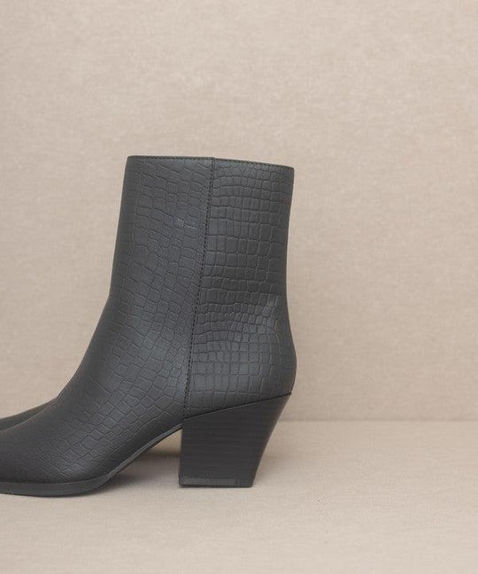 OASIS SOCIETY Miley - Alligator Print Booties - Klazzi Fashion Boutique