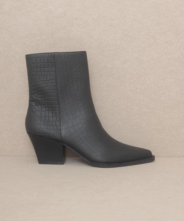 OASIS SOCIETY Miley - Alligator Print Booties - Klazzi Fashion Boutique