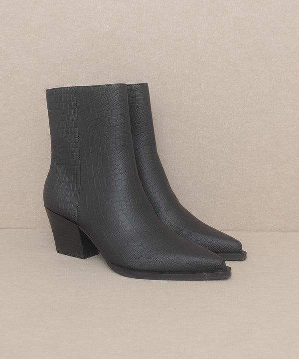 OASIS SOCIETY Miley - Alligator Print Booties - Klazzi Fashion Boutique