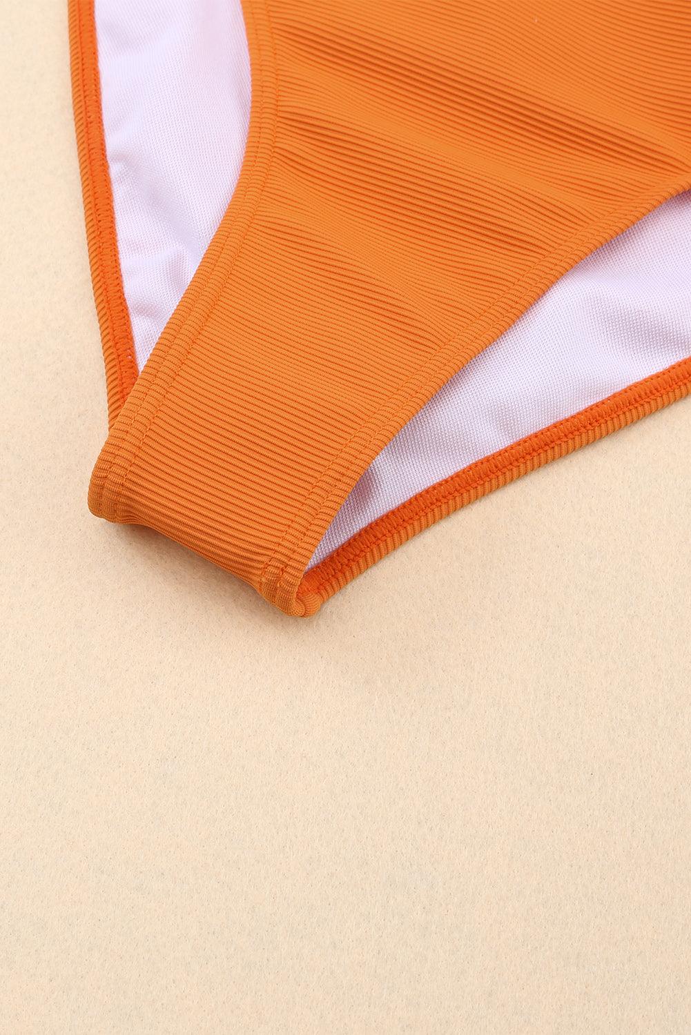 Orange Bikini High Waist Swimsuit - Klazzi Fashion Boutique