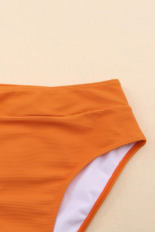 Orange Bikini High Waist Swimsuit - Klazzi Fashion Boutique