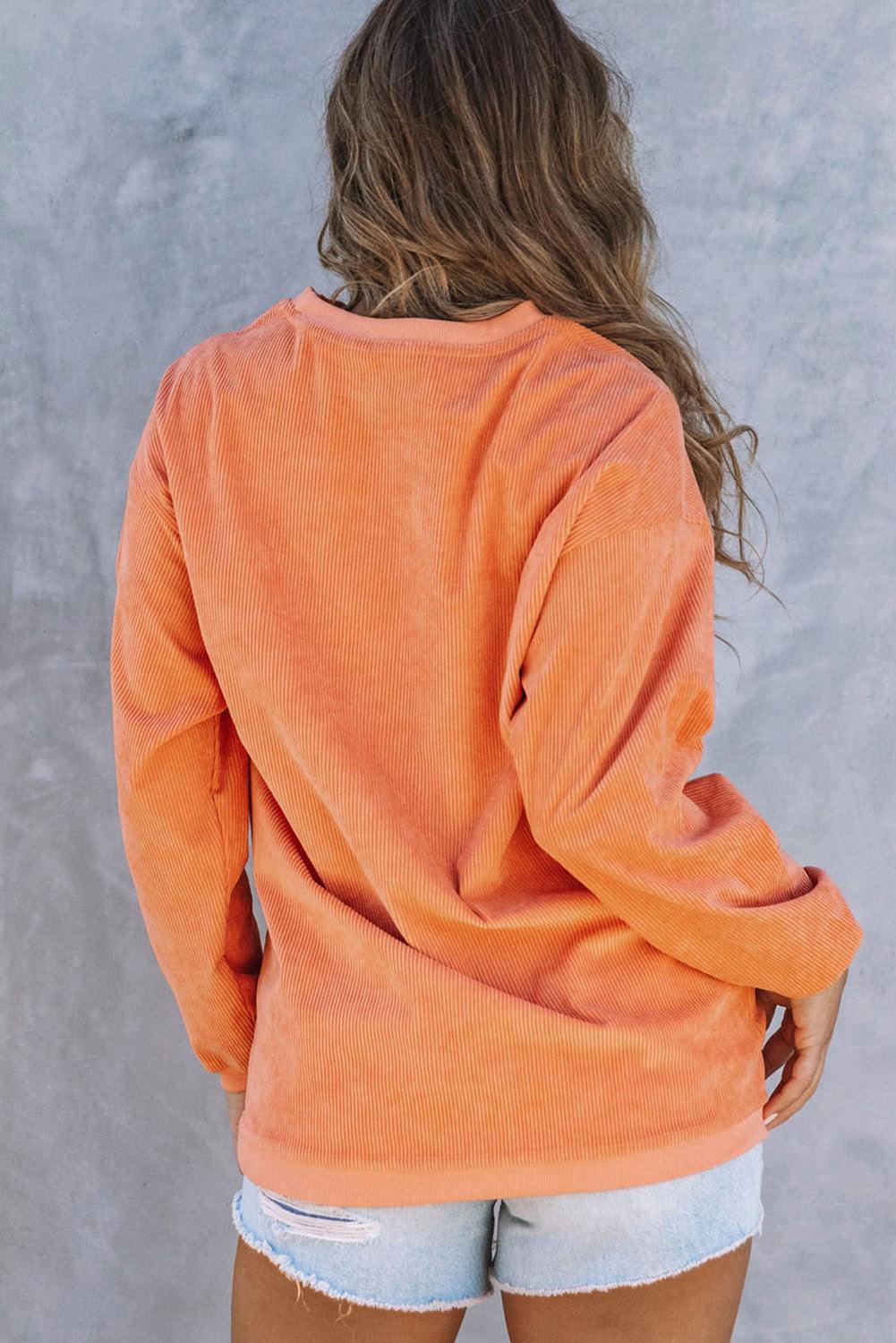 Orange "Howdy Pumpkin" Halloween Graphic Sweatshirt - Klazzi Fashion Boutique