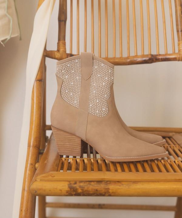 Pearl Studded Western Boots - Klazzi Fashion Boutique