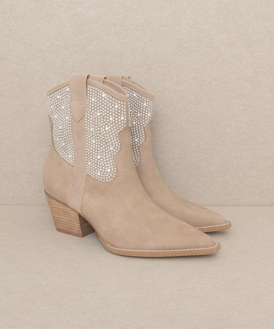 Pearl Studded Western Boots - Klazzi Fashion Boutique