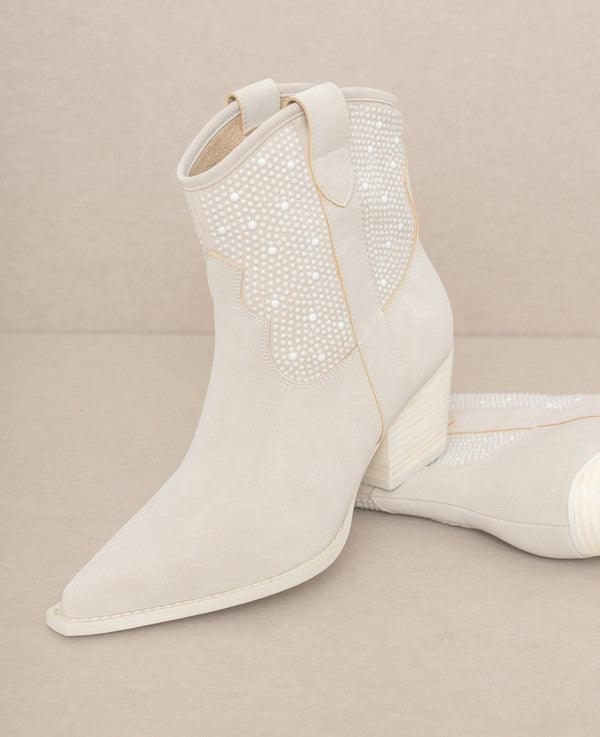 Pearl Studded Western Boots - Klazzi Fashion Boutique