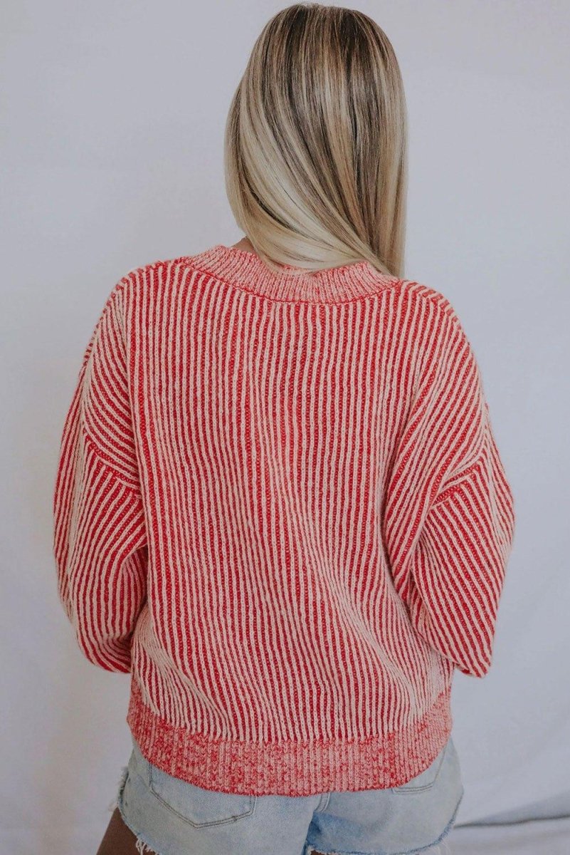 Peppermint Striped Sweater - Klazzi Fashion Boutique