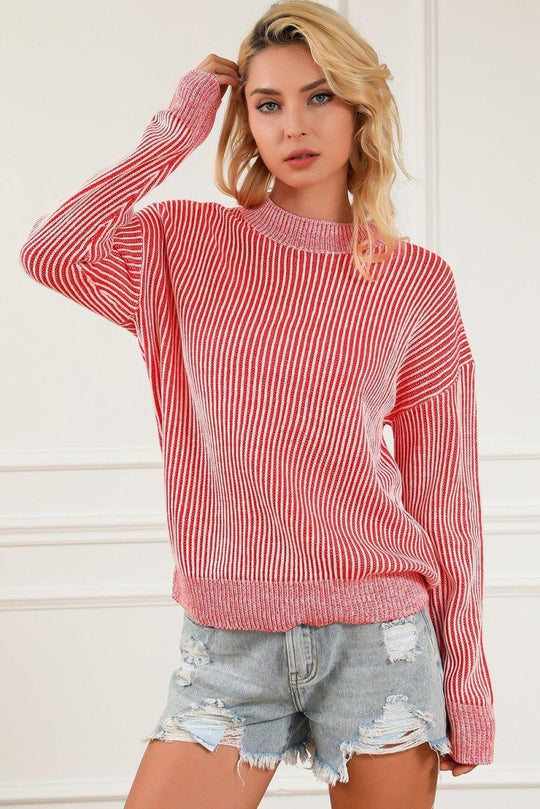 Peppermint Striped Sweater - Klazzi Fashion Boutique