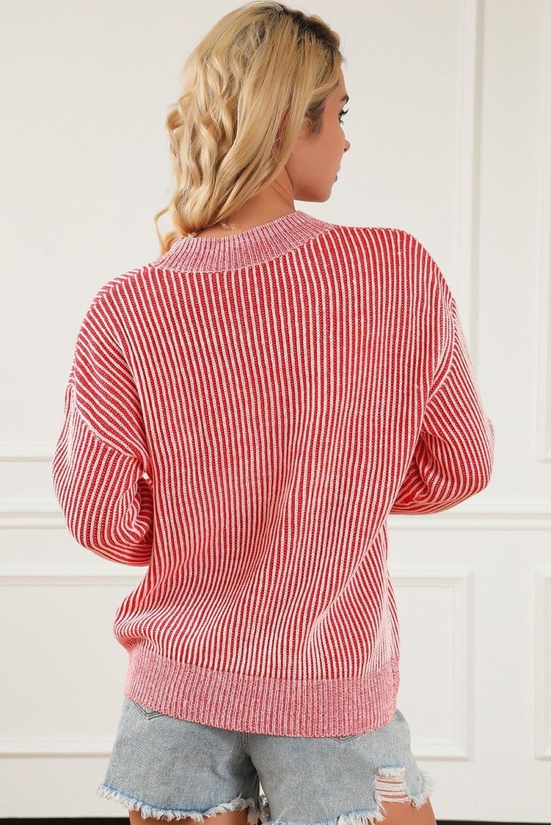 Peppermint Striped Sweater - Klazzi Fashion Boutique