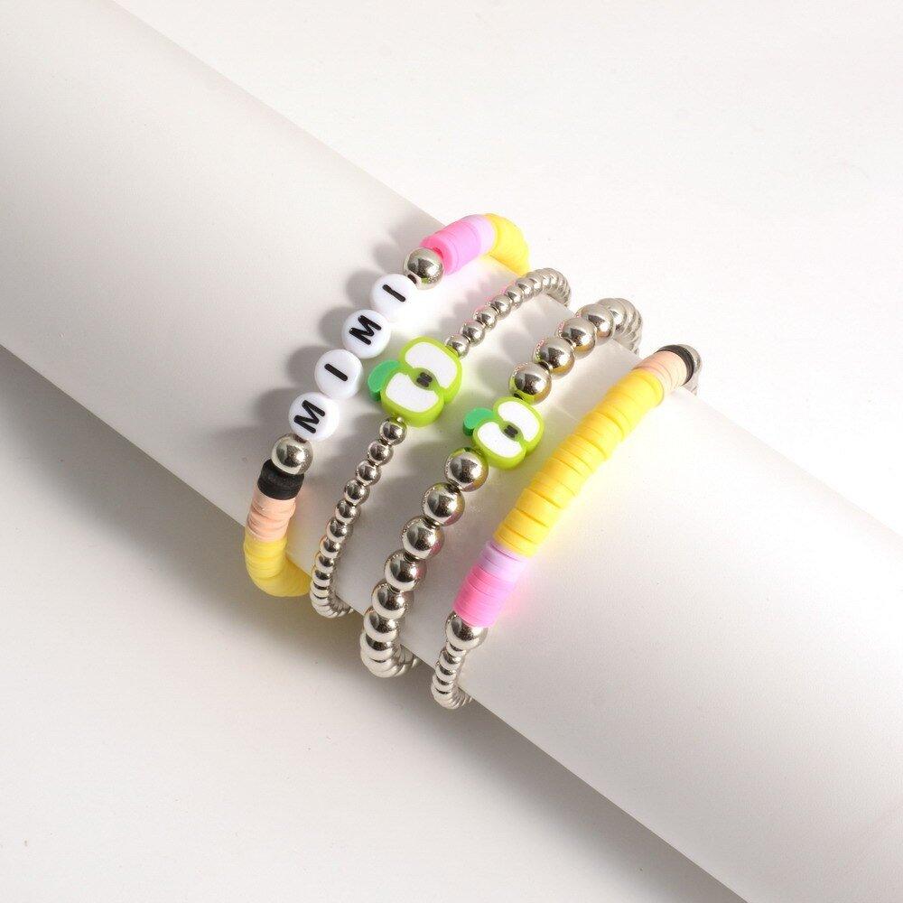 Personalized Teacher Pencil Apple Bracelet Set - Klazzi Fashion Boutique