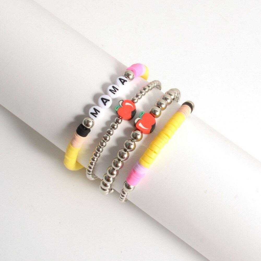 Personalized Teacher Pencil Apple Bracelet Set - Klazzi Fashion Boutique