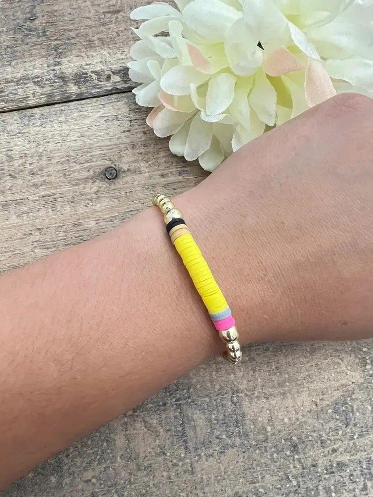 Personalized Teacher Pencil Apple Bracelet Set - Klazzi Fashion Boutique