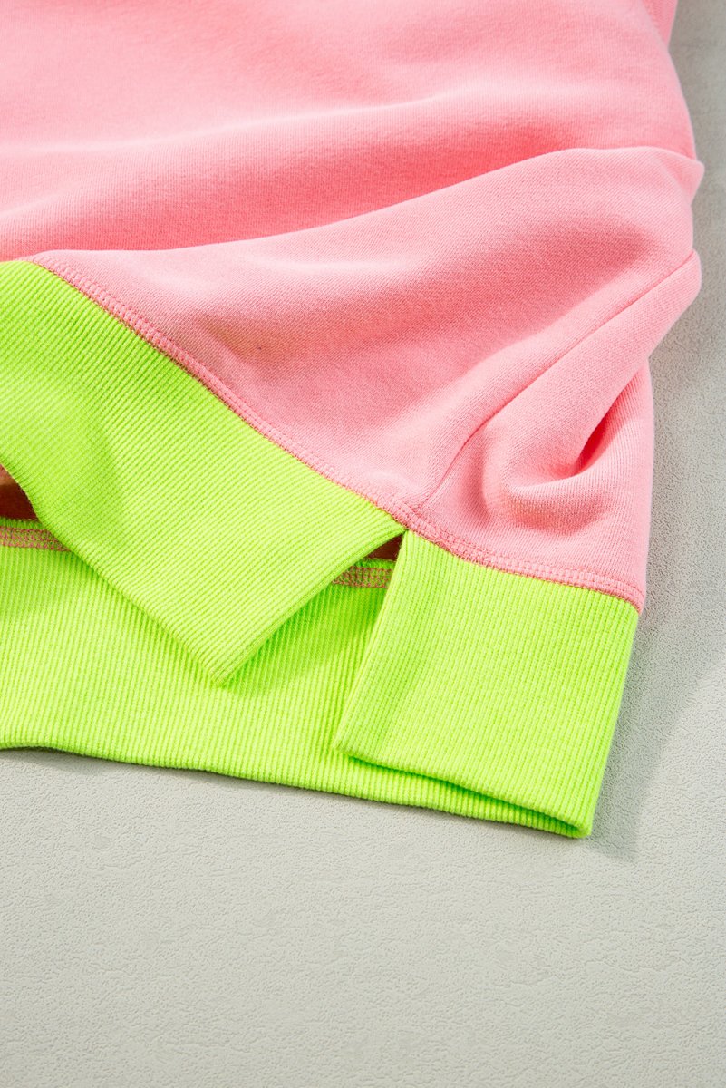 Pink and Neon Green Sweatshirt - Klazzi Fashion Boutique