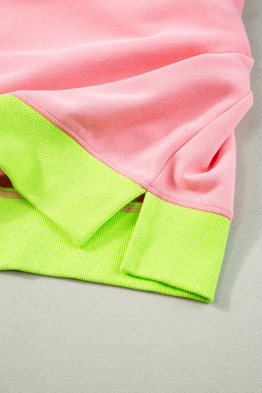 Pink and Neon Green Sweatshirt - Klazzi Fashion Boutique