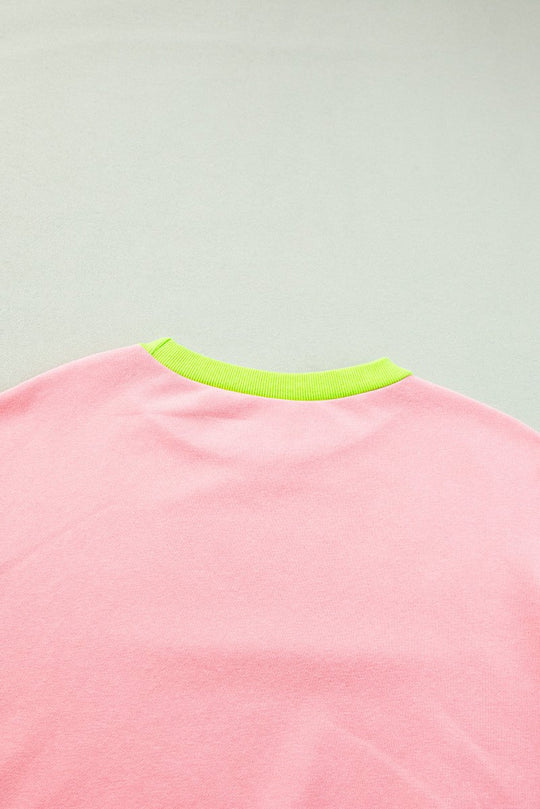 Pink and Neon Green Sweatshirt - Klazzi Fashion Boutique