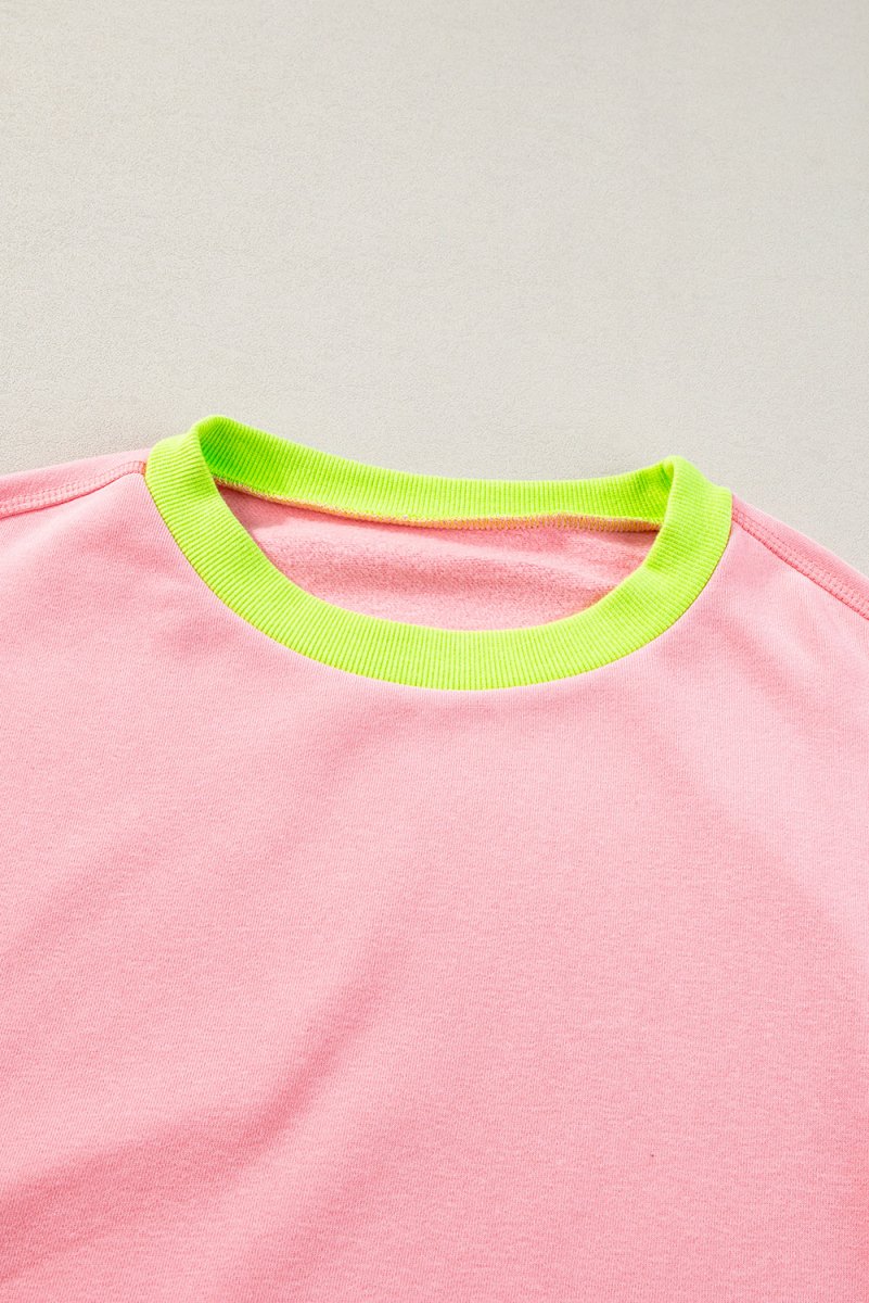 Pink and Neon Green Sweatshirt - Klazzi Fashion Boutique