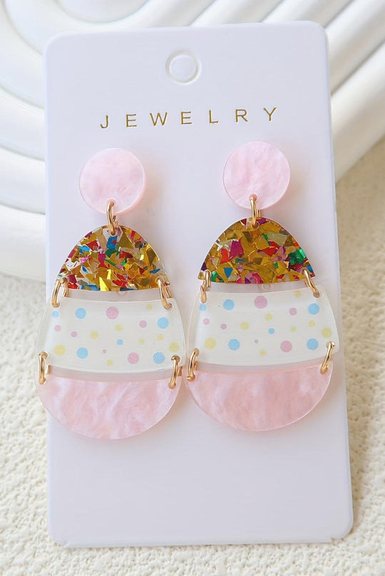  Cute Pink Easter Egg Shape Earrings