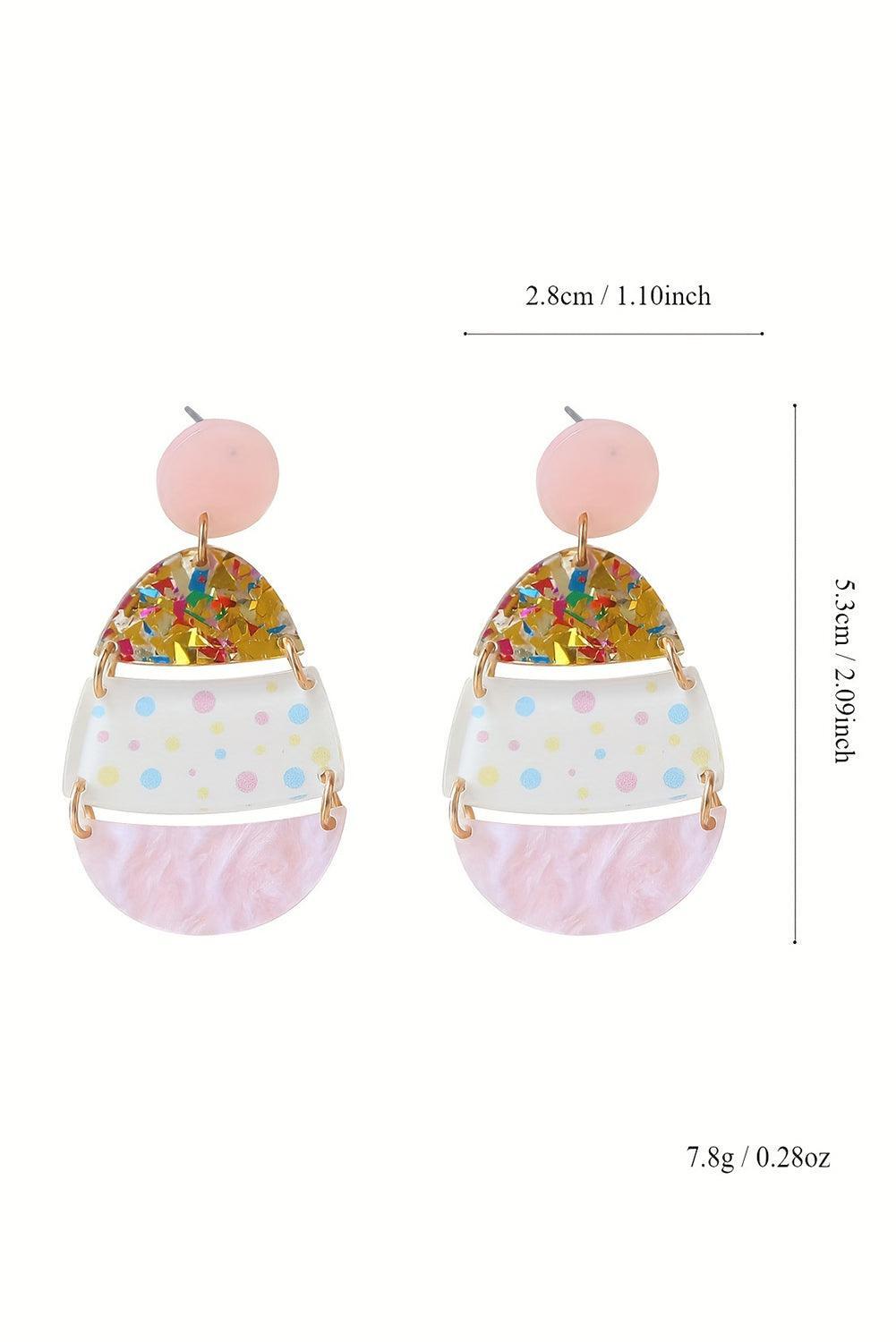  Cute Pink Easter Egg Shape Earrings