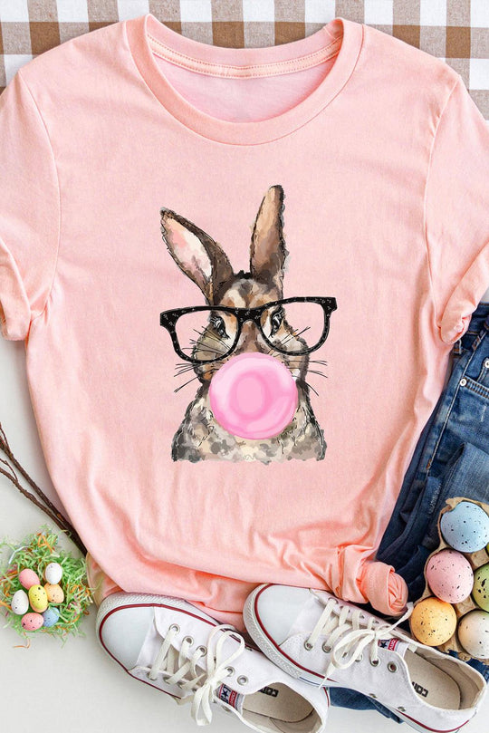 Pink Easter Rabbit Bubble Gum T-Shirt