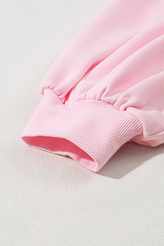 Pink Embroidered Bows Oversized Sweatshirt - Klazzi Fashion Boutique