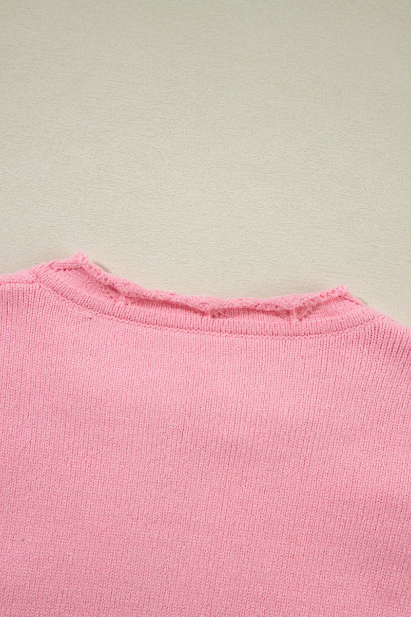 Pink Flower Blossom Knitted Sweater - Klazzi Fashion Boutique