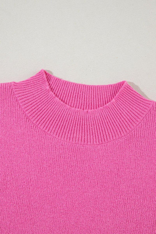 Pink Knit Multicolor Sweater Top - Klazzi Fashion Boutique