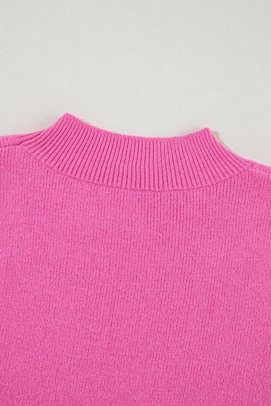 Pink Knit Multicolor Sweater Top - Klazzi Fashion Boutique