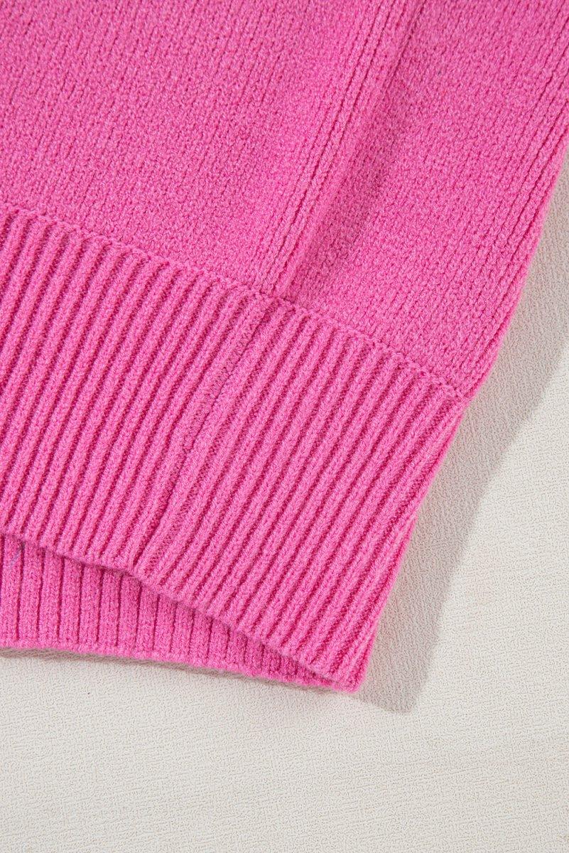 Pink Knit Multicolor Sweater Top - Klazzi Fashion Boutique